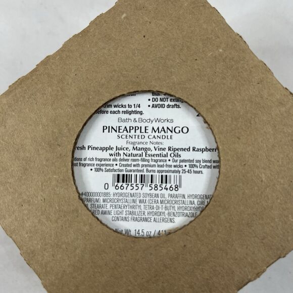 NEW! Bath & Body Works PINEAPPLE MANGO 3 Wick Large Jar Candle - Picture 2 of 6